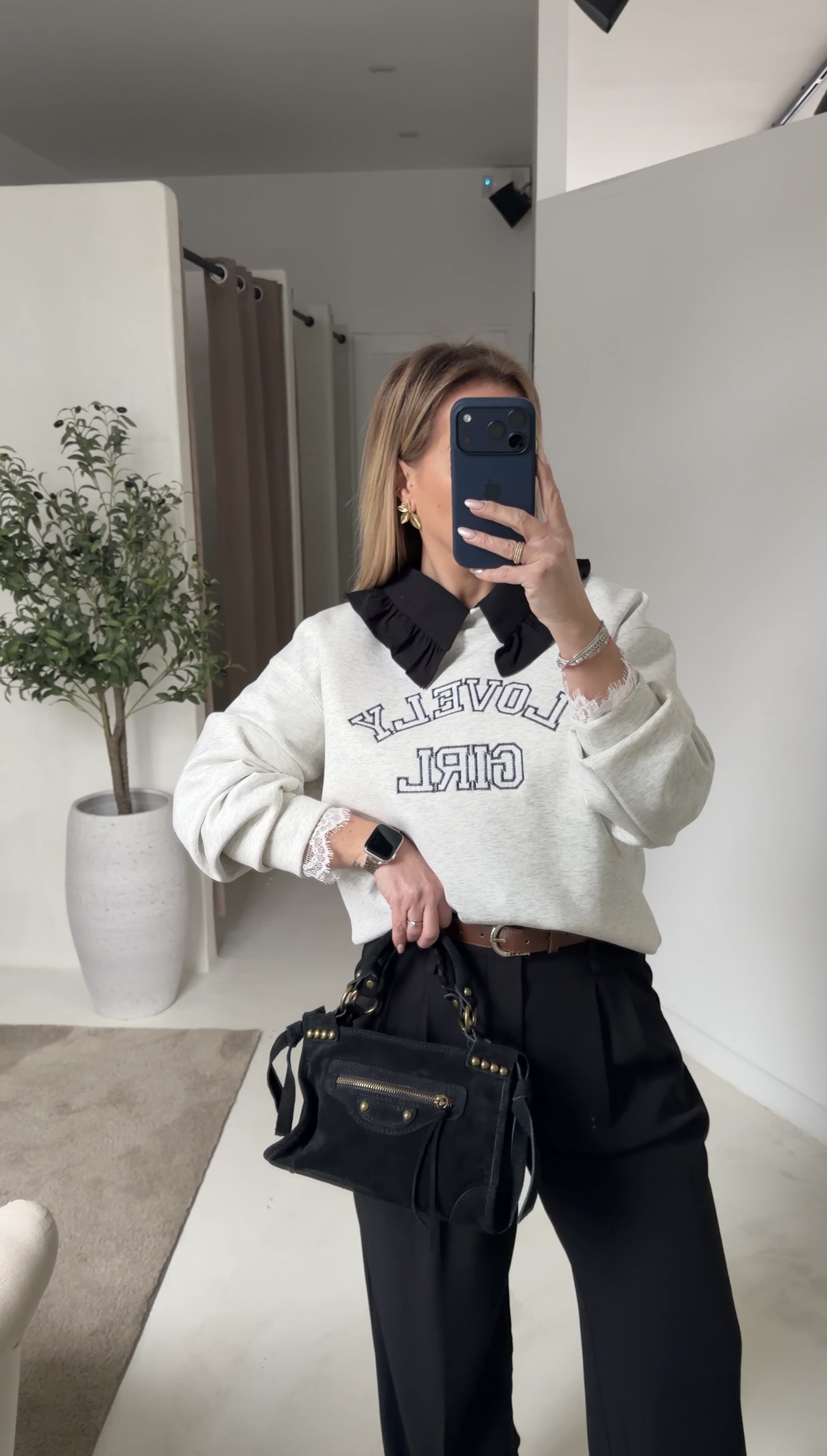Sweat gris « Lovely Girl » — vue 2