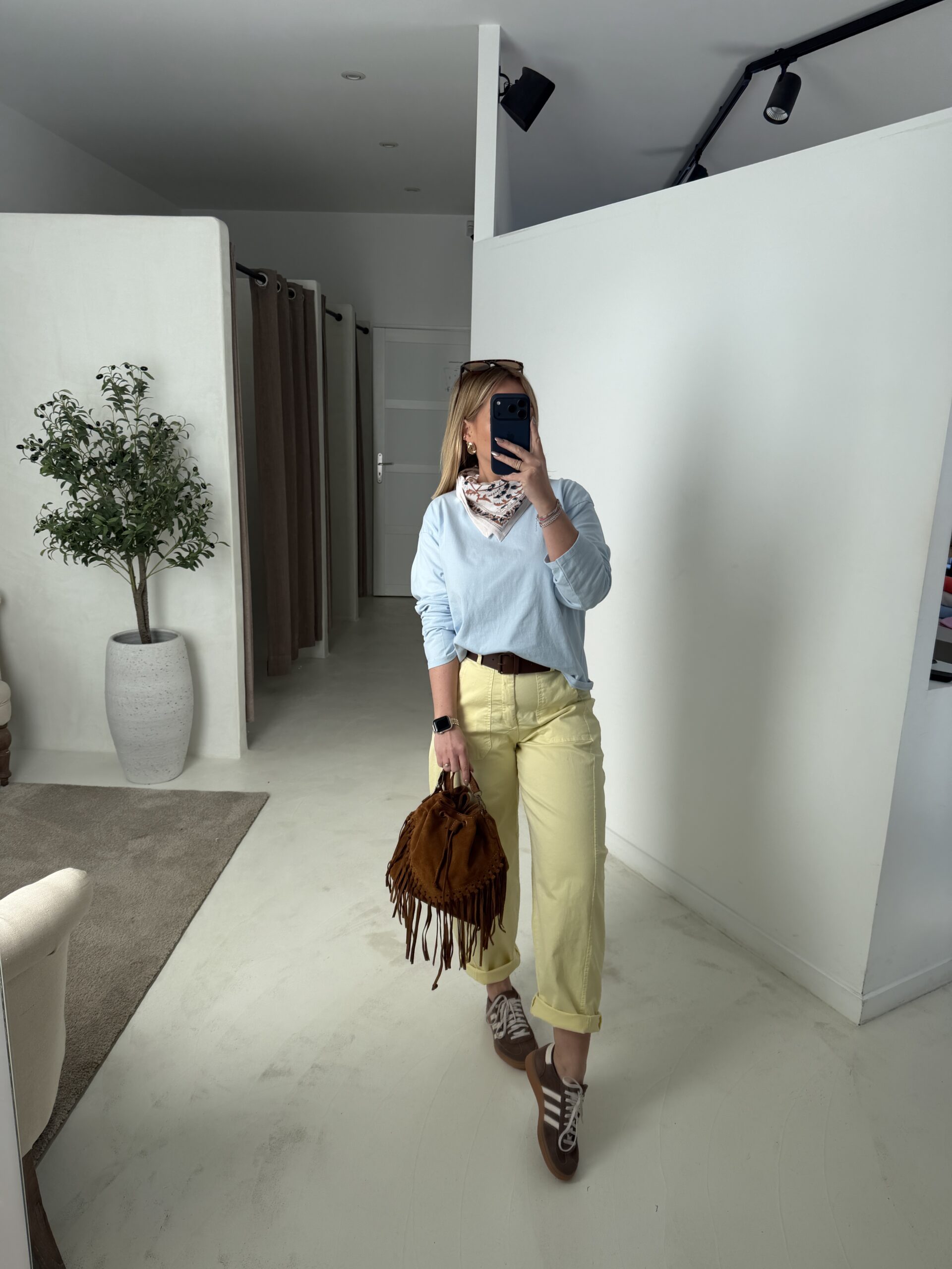 T-shirt manches longues bleu ciel oversize - Prêt-à-porter | Sodress