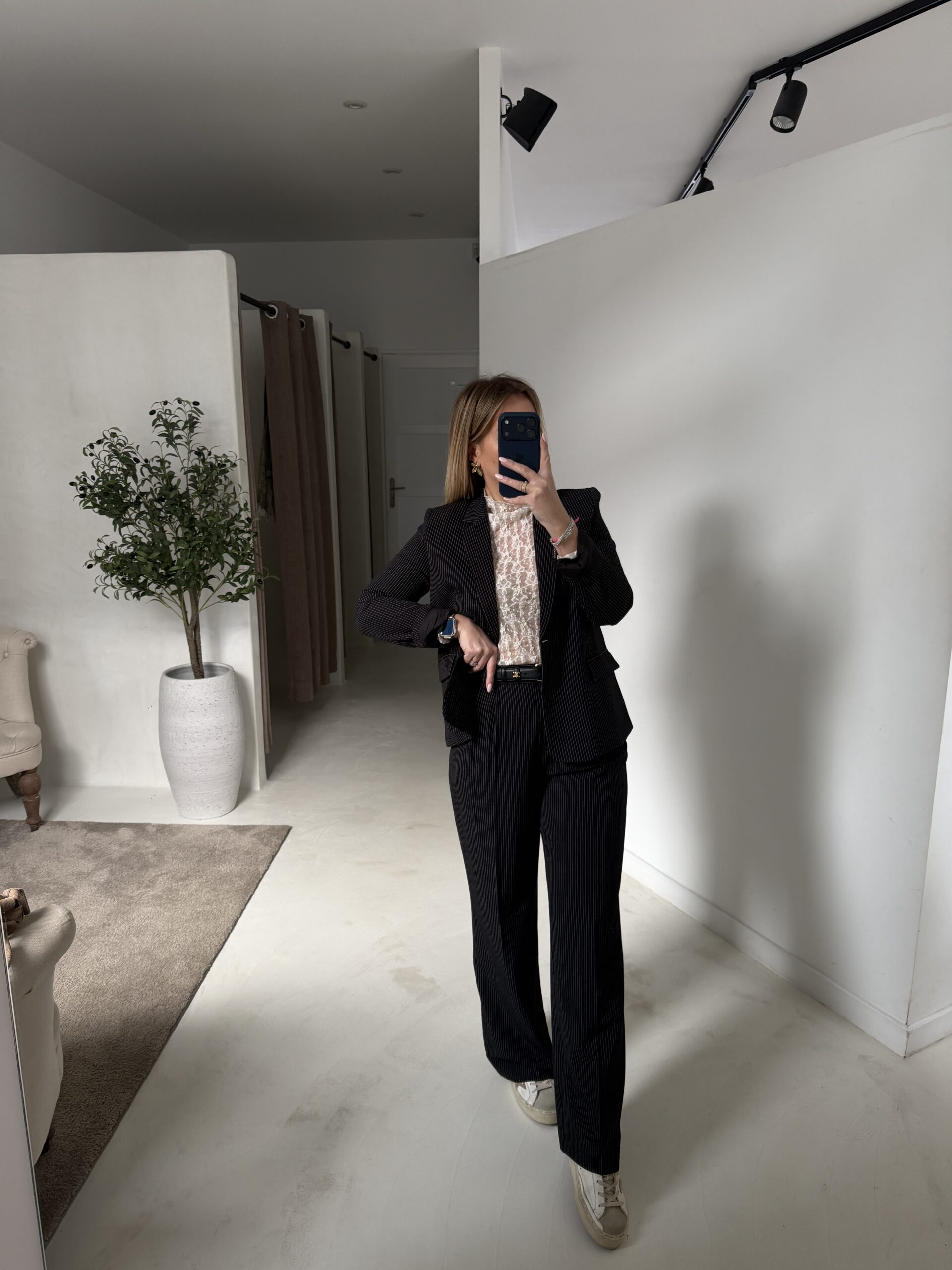 Veste de blazer à rayures noir et blanc — vue 2