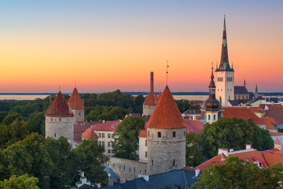 Tallinn, Estonia Old City Skyline