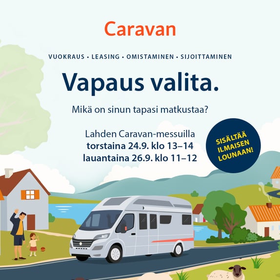 Ilmainen seminaari matkailautonhankinnasta Caran-messuilla Lahdessa syyskuussa 2026