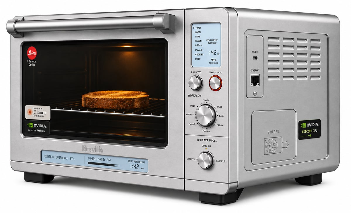 The Breville Agentic toaster oven on a kitchen counter