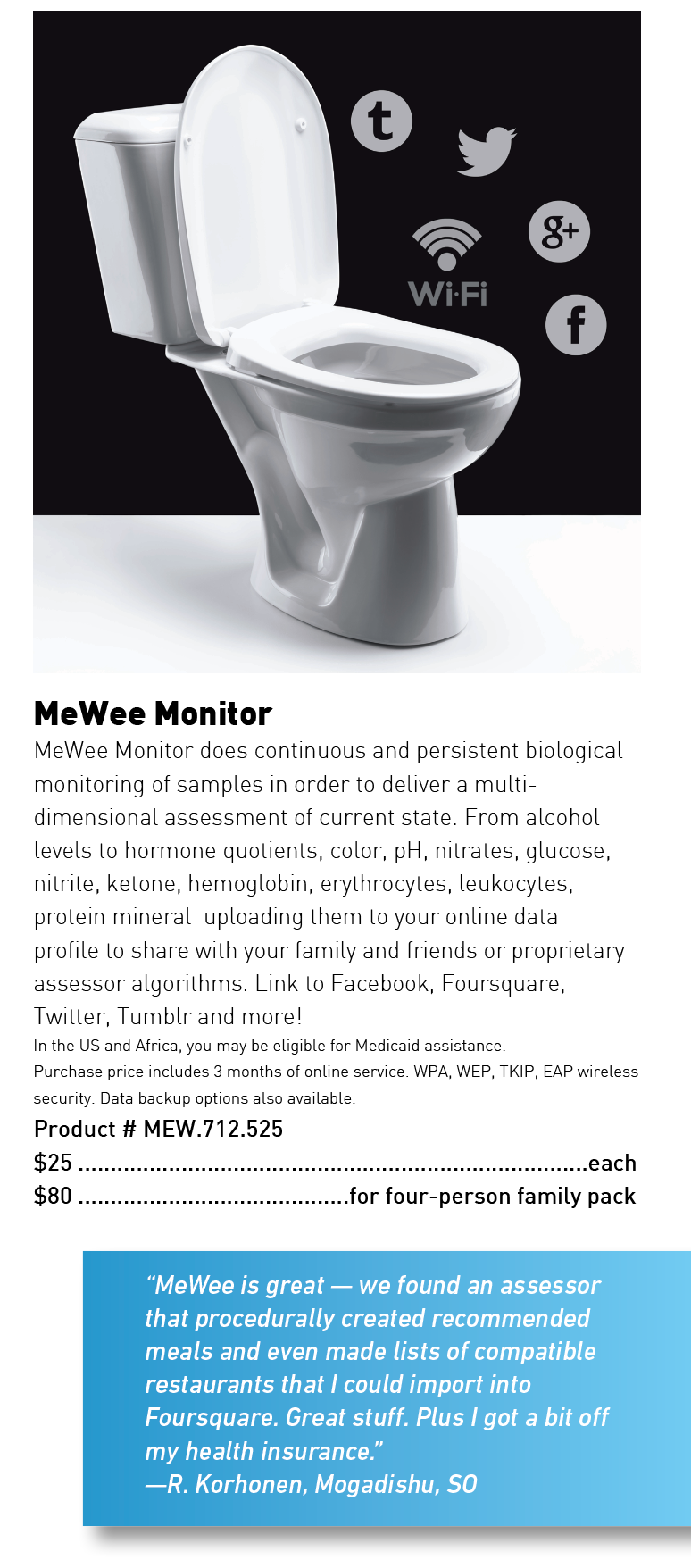 A speculative product toilet that uses AI and sensors to monitor your health