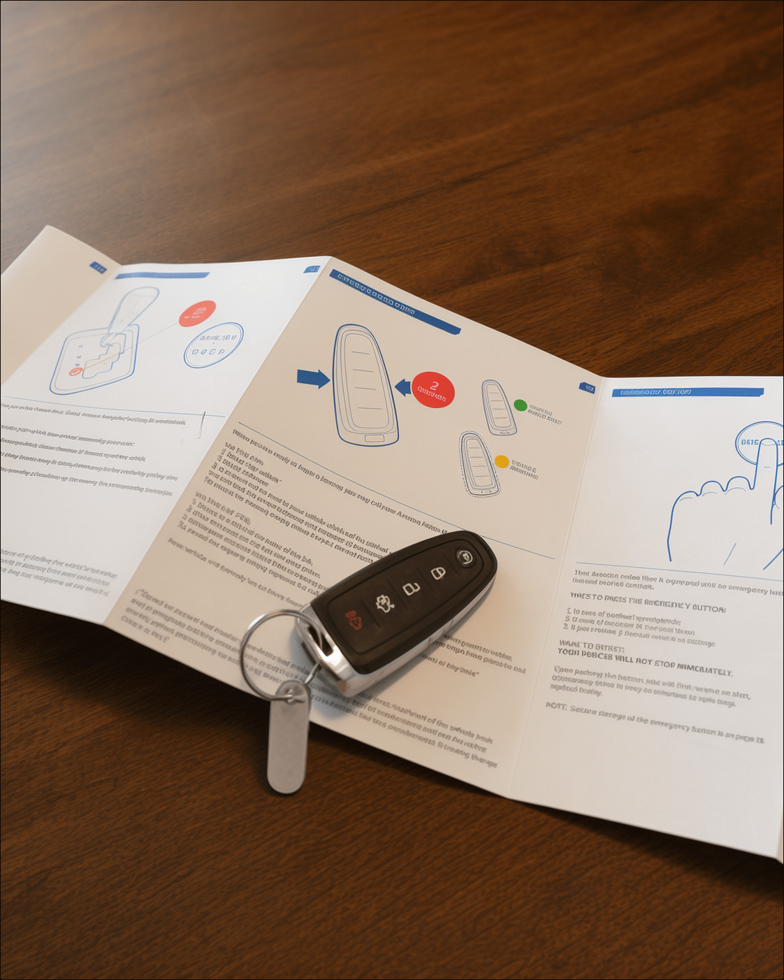 A view of the printed Design Fiction artifact of a self-driving car quick start guide