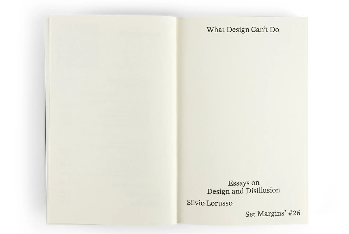 A photo Silvio Lorusso's book What Design Can’t Do