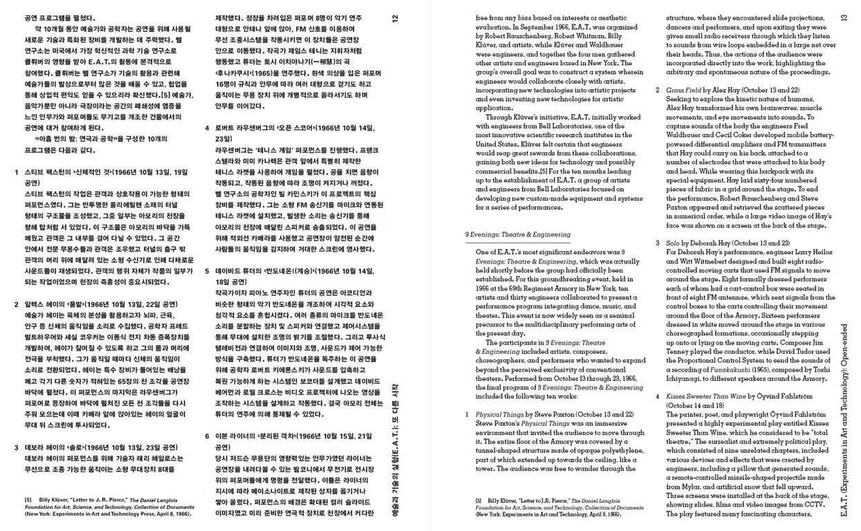 A spread from the book E.A.T. Works