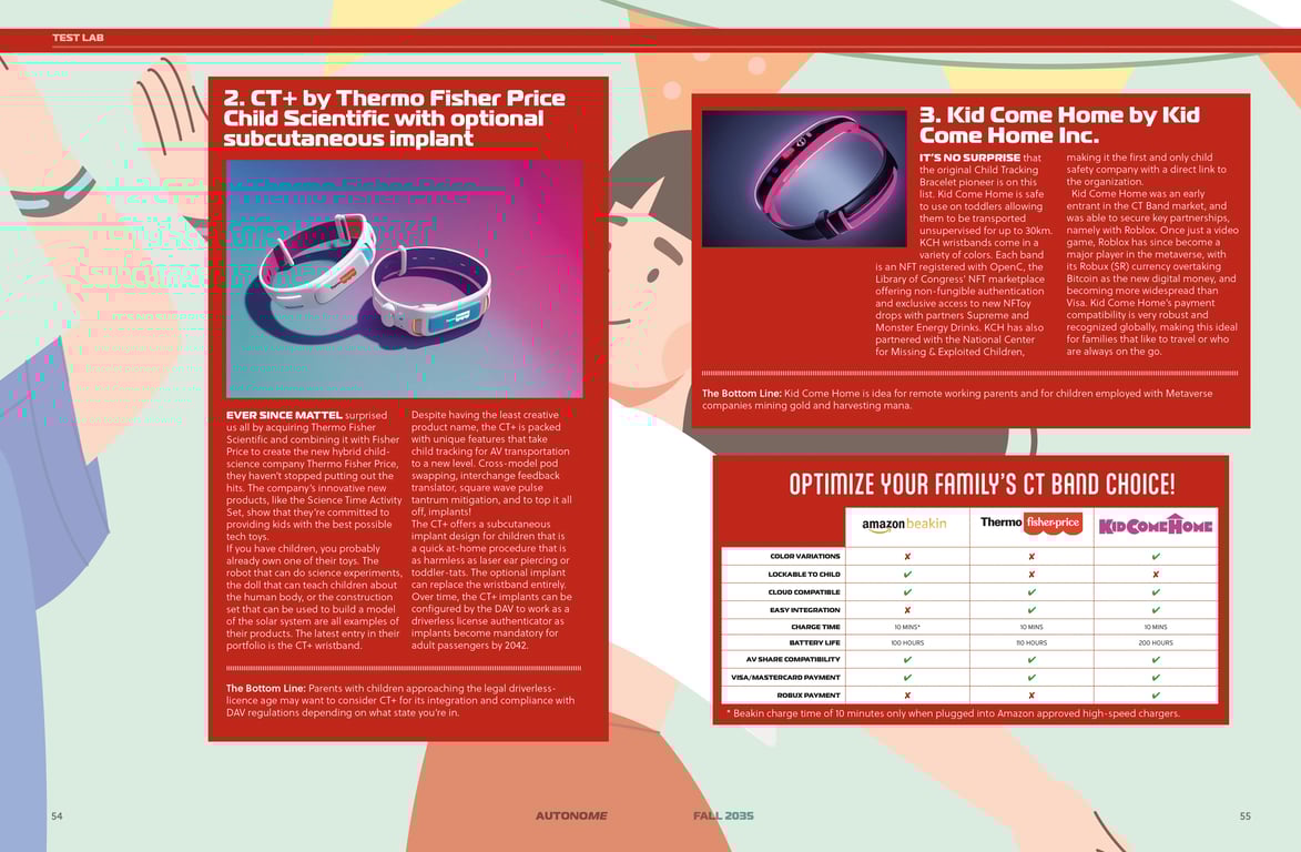 Spread from the Near Future Laboratory's magazine from a possible autonomous vehicle future