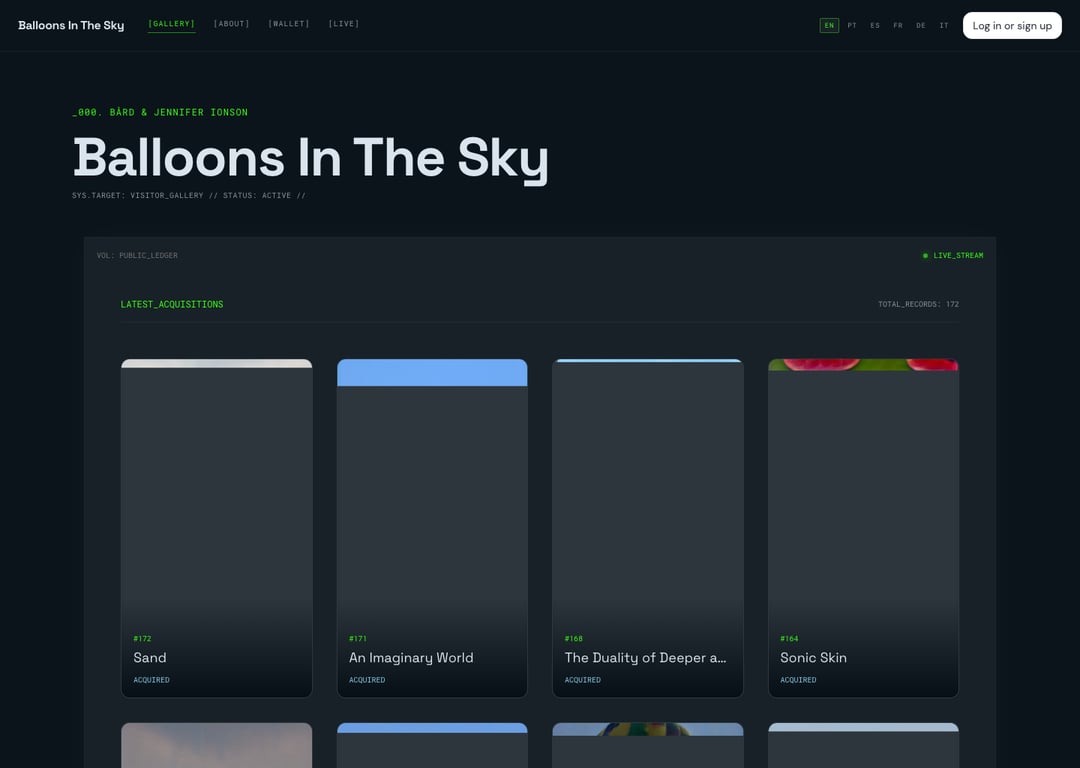 Screenshot of Balloons In The Sky — Visitor Gallery.