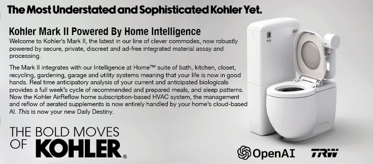 A speculative product toilet that uses AI and sensors to monitor your health