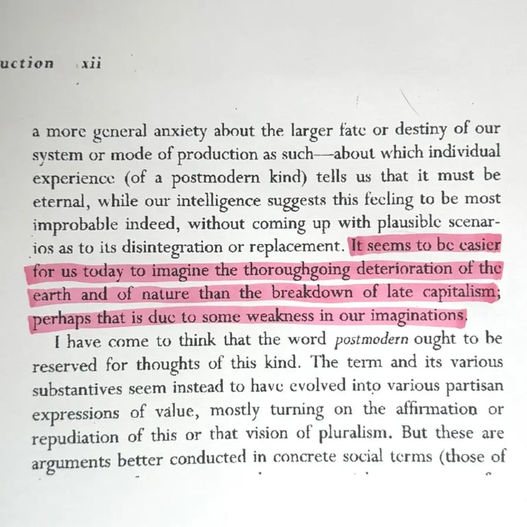 Passage from Frederic Jameson “The Seeds of Time”