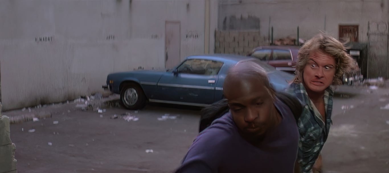 A chaotic fight scene from "They Live," symbolizing resistance to new perspectives.