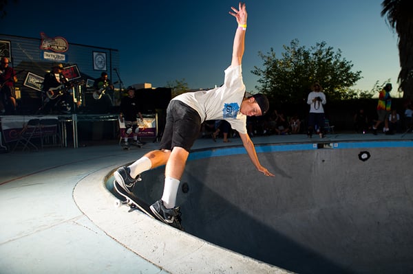 Skater at Pink Motel Pool Party 2011