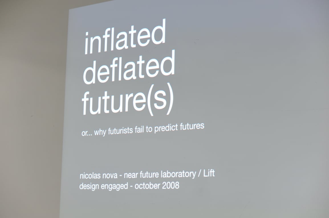 Photograph from Design Engaged 2008 in Montréal; tagged nicolasnova.
