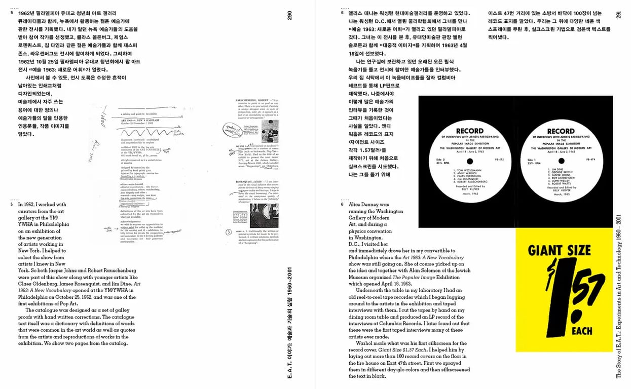 A spread from the book E.A.T. Works