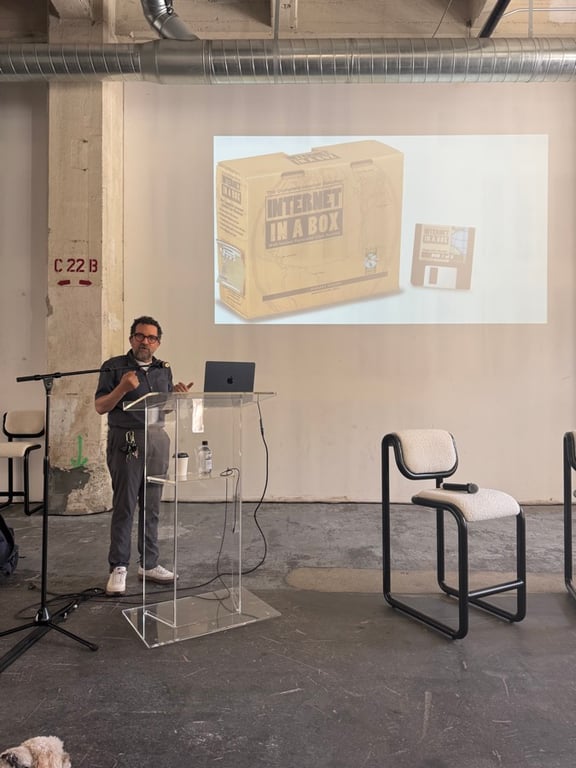 Julian Bleecker, PhD giving the closing keynote at the LA Design Festival