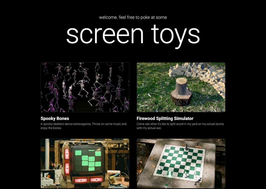 Screenshot of screen toys.