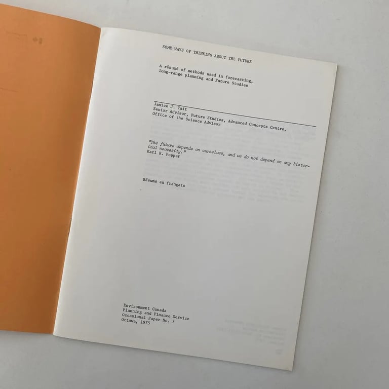 A photo from the book Some Says of Thinking About the Future by Janice Tait