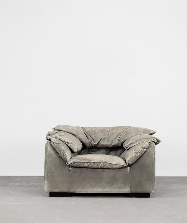 A worn sofa