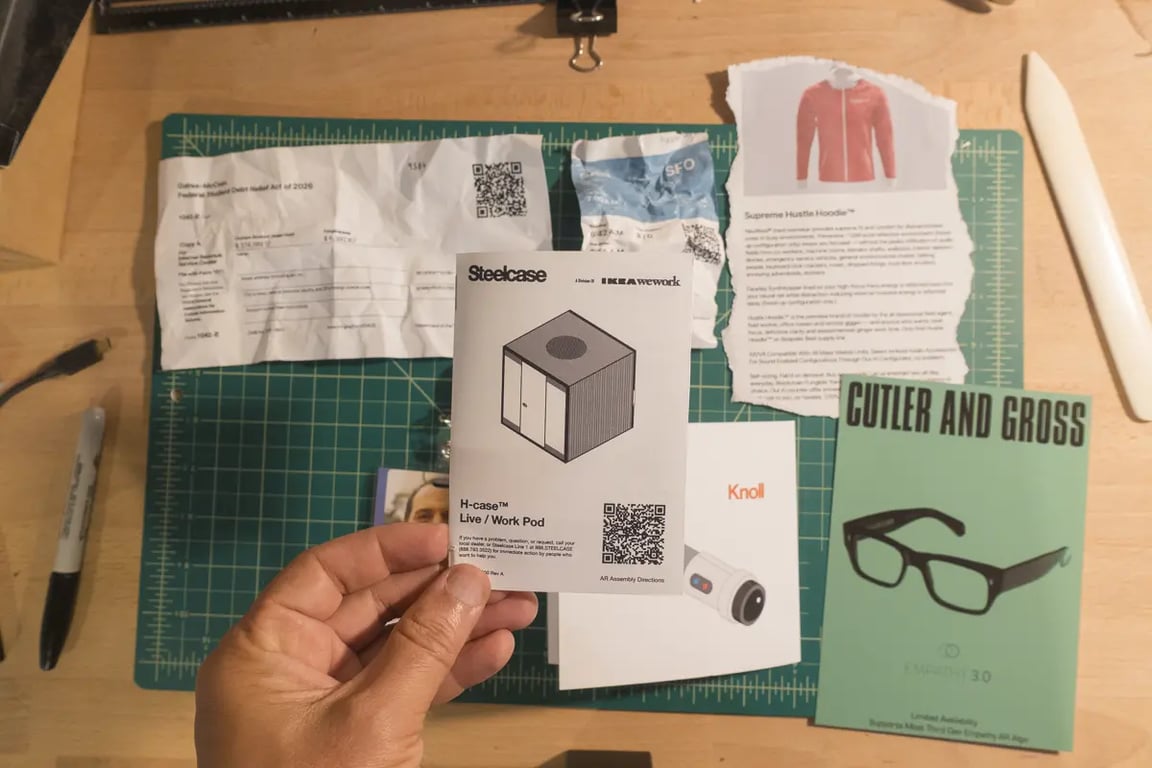 Image of artifacts produce based on workshop Google R+D Futures of the Workplace