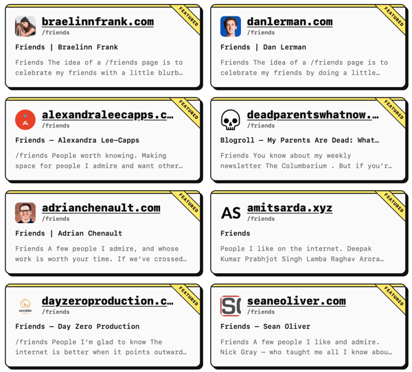 Build Your /friends Page: Link Your Favorite People