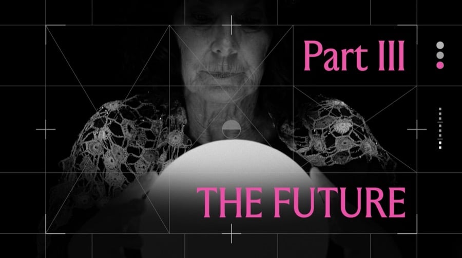Still frame that says 'The Future' in Joe Lindley and the team at Design Research Works' film 'Permission to Muck About'