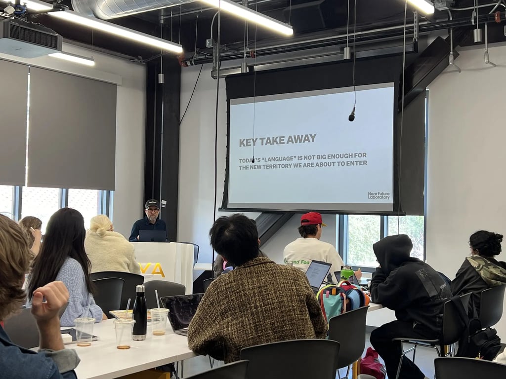 Julian Bleecker giving a talk at USC Iovine & Young Academy