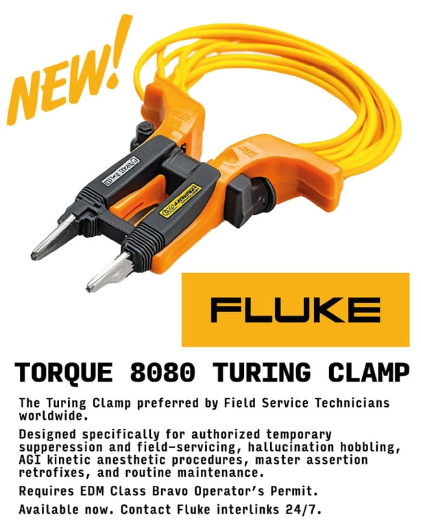 An image of a Fluke Torque 8080 Turing Clamp designed to suppress LLMs