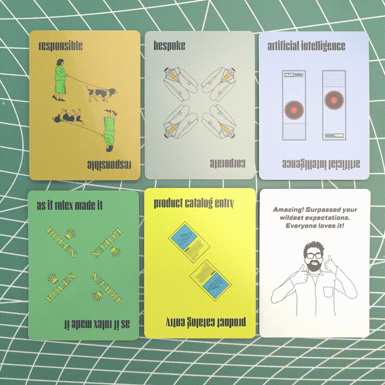 Cards from the Design Fiction Product Design Work Kit 2023 Edition,