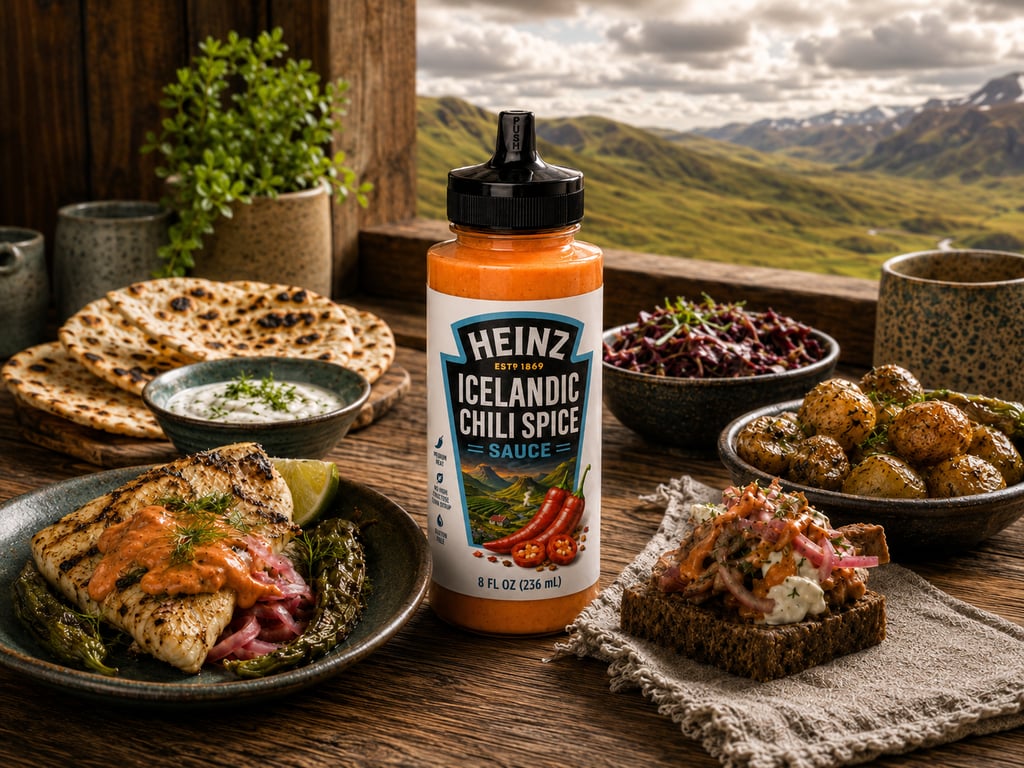 Heinz Icelandic Chili Sauce interstitial advertisement.