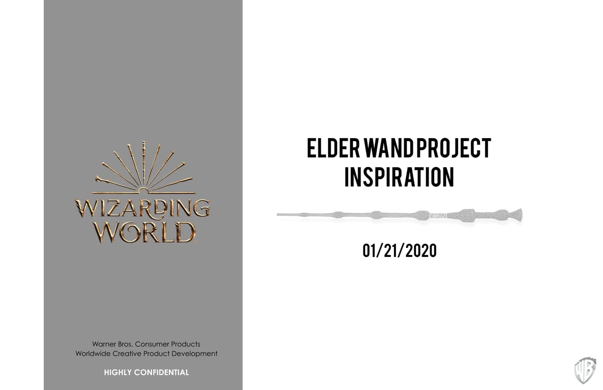Material direction board for the connected Wizarding World wand.