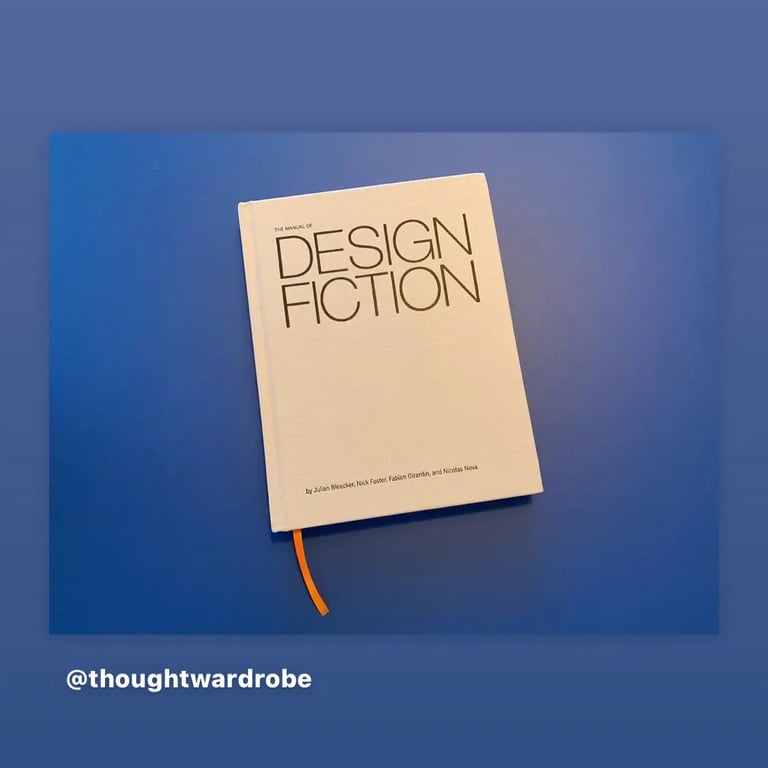 A photo from or of the book The Manual of Design Fiction (Hardcover) by Julian Bleecker