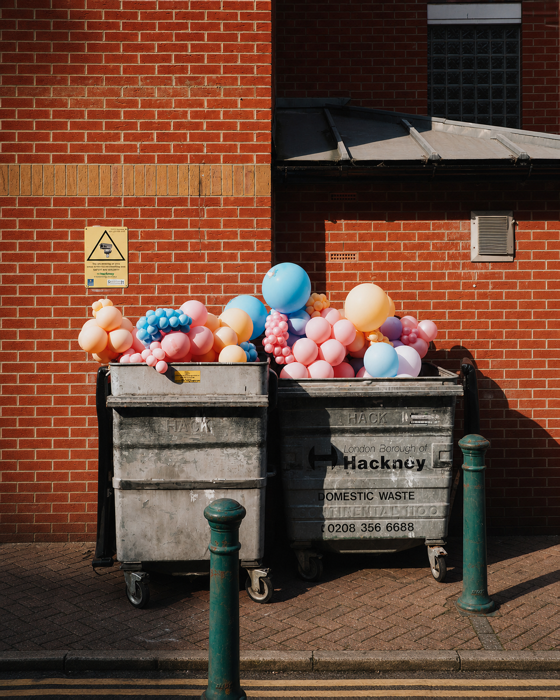 A bin of balloons