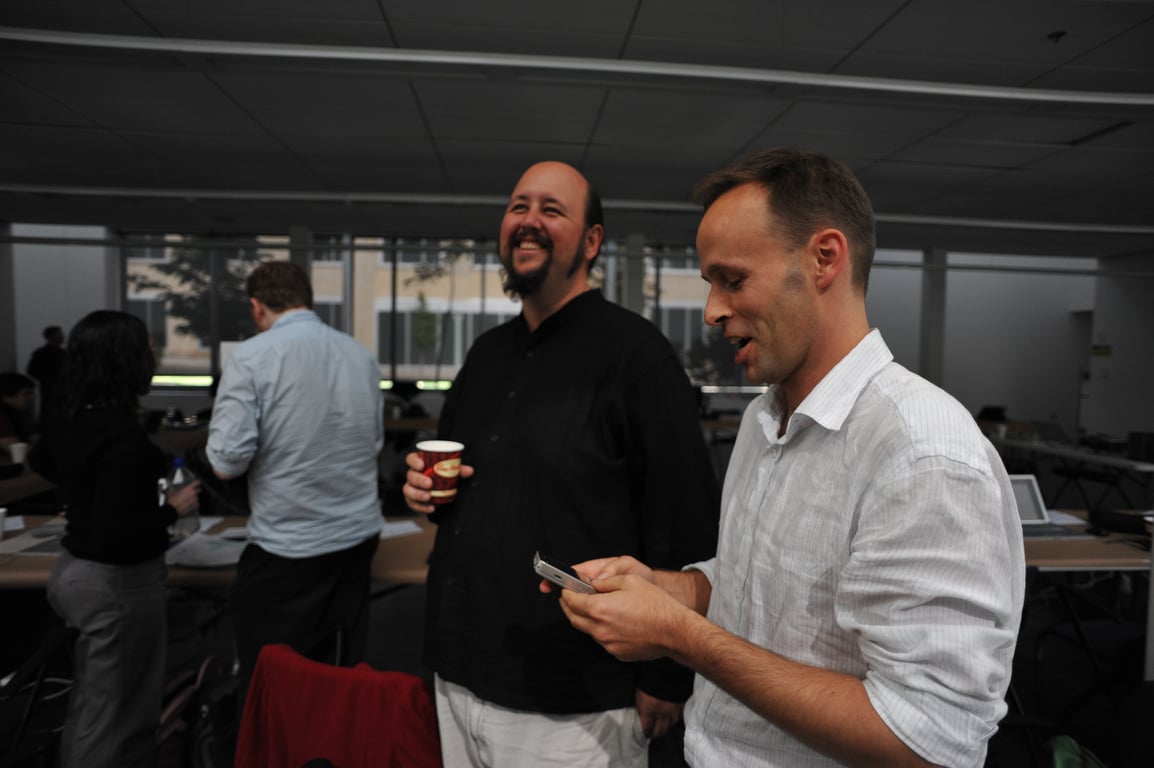 Photograph from Design Engaged 2008 in Montréal; tagged ben cerveny, aaron straup cope.