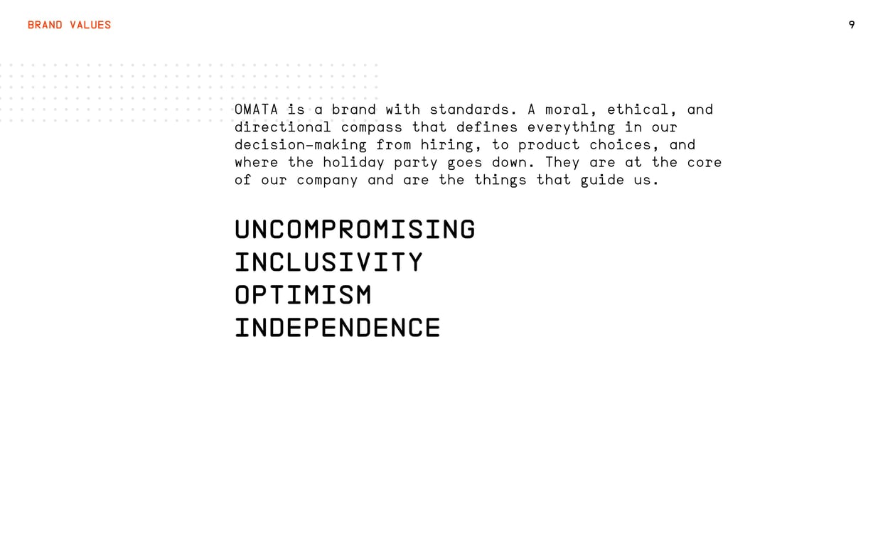 OMATA Brand Books: v1.4, page 9