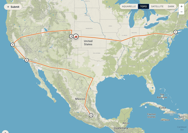 On the Road Map: Jack Kerouac Journey