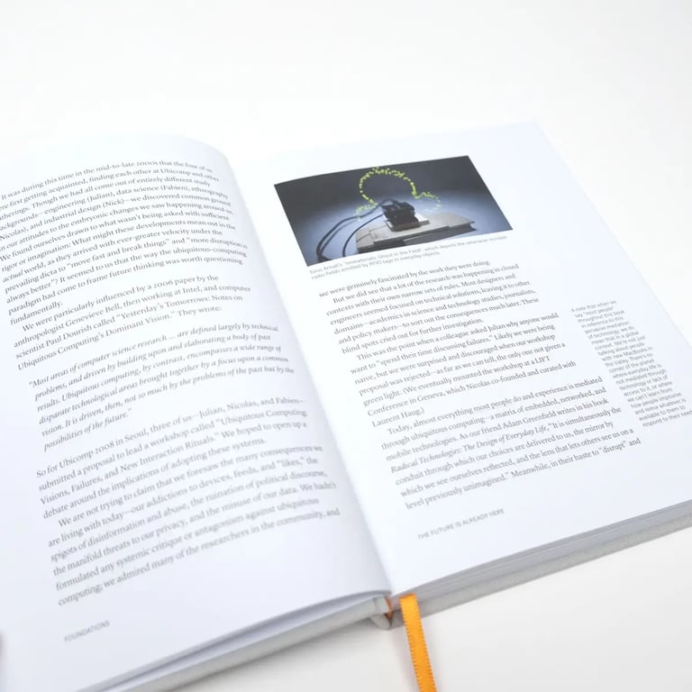 A photo from or of the book The Manual of Design Fiction (Hardcover) by Julian Bleecker
