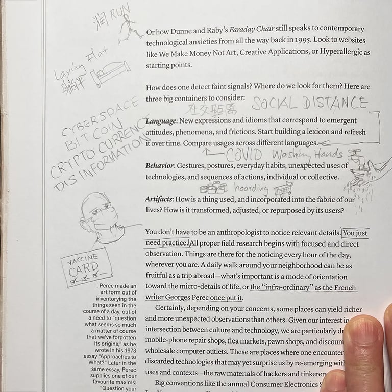 A photo from or of the book The Manual of Design Fiction (Hardcover) by Julian Bleecker