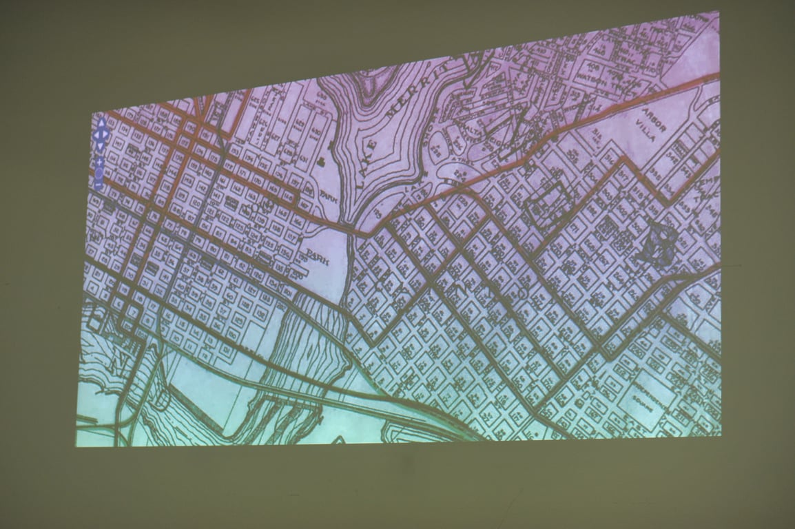 Photograph from Design Engaged 2008 in Montréal; tagged map, oakland.