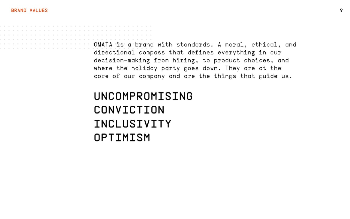 OMATA Brand Books: v1.0, page 9