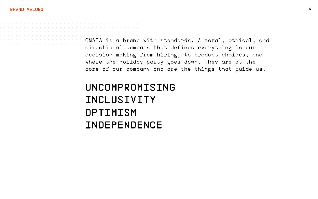 OMATA Brand Books: v1.3, page 9