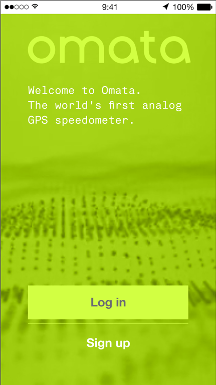 Interface exploration 16 — Green photographic welcome screen.