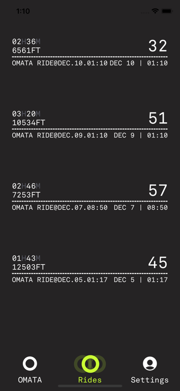 OMATA Utility App iPhone X simulator capture from December 10, 2017.