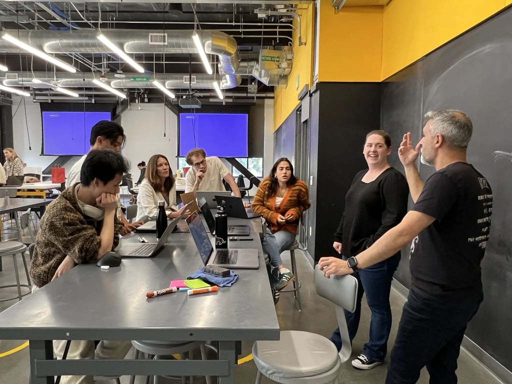 Students discussing the future of work and AI