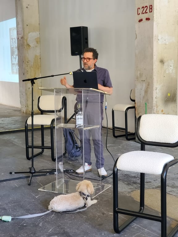 Julian Bleecker, PhD giving the closing keynote at the LA Design Festival