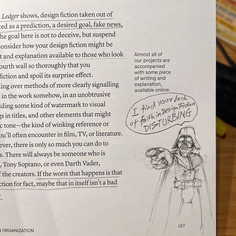 A photo from or of the book The Manual of Design Fiction (Hardcover) by Julian Bleecker