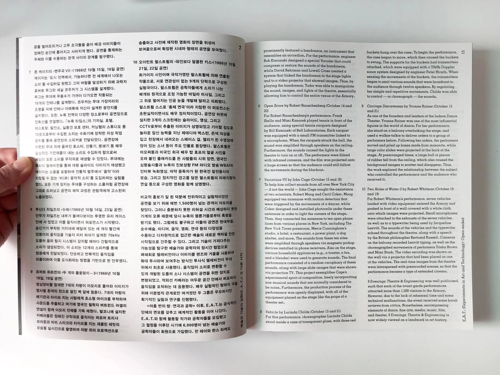 A spread from the book E.A.T. Works