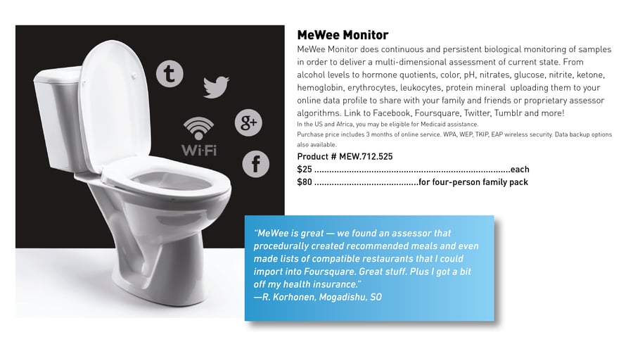 A speculative product toilet that uses AI and sensors to monitor your health