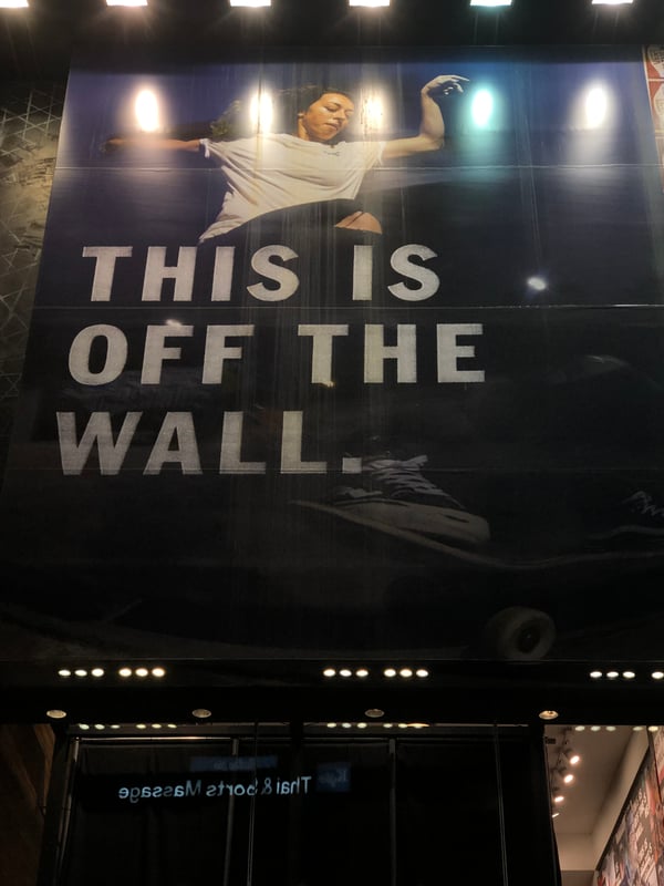 A poster illustration with a vivid cartoon illustrating a skateboarding event