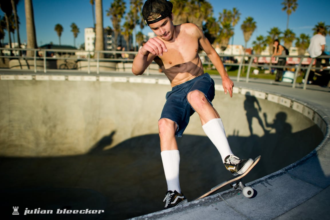 Cody Rowe performing a Smith grind.