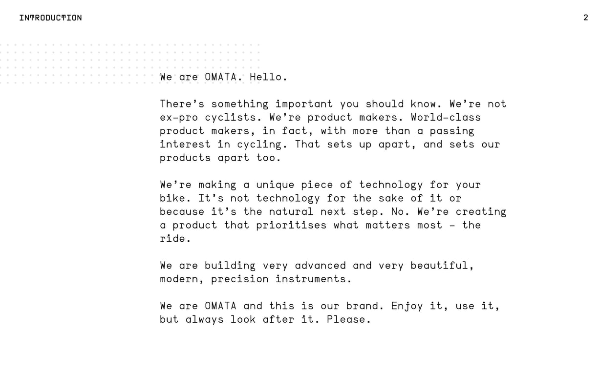 OMATA Brand Books: v1.0, page 2